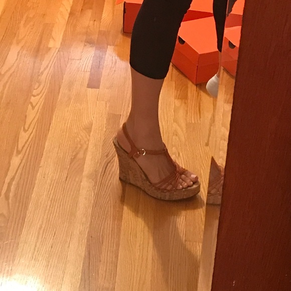 Banana Republic orange cork wedge sandal - Picture 2 of 2